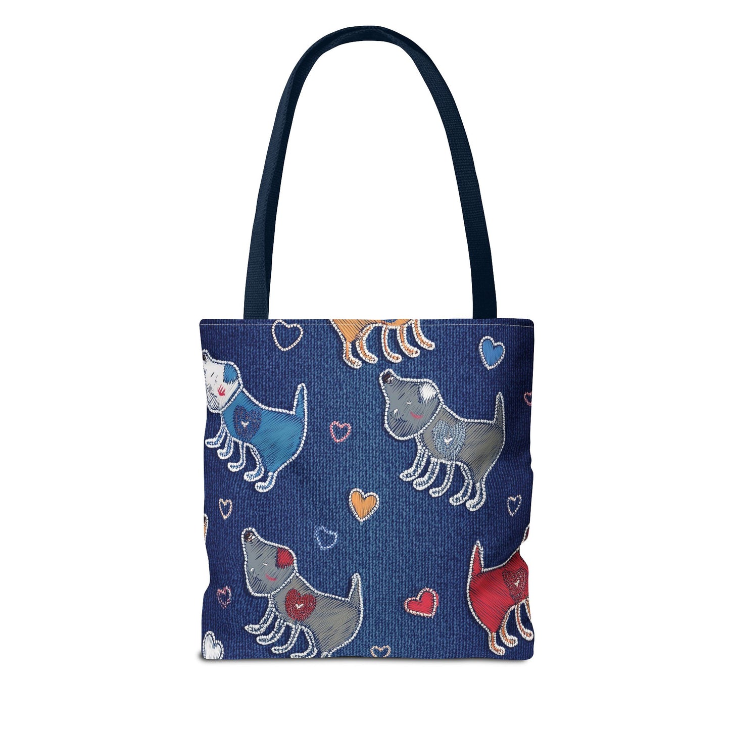 Love Day Graphic Design Denim Fabric Imitation Print Unisex Canvas Bag POLY 3 Sizes Tote Bag 201-13
