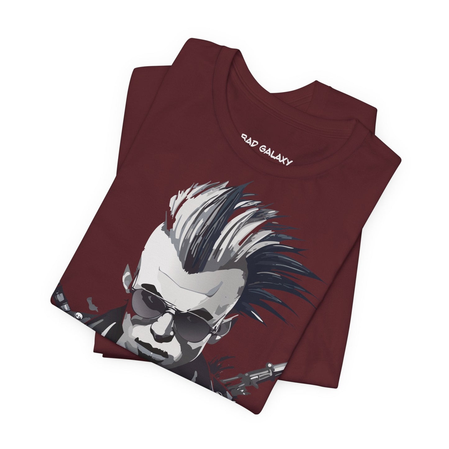 Punk Rock Tee Shirt 100 Percent Cotton Made To Order From Bad Galaxy Eco Friendly Inks USA