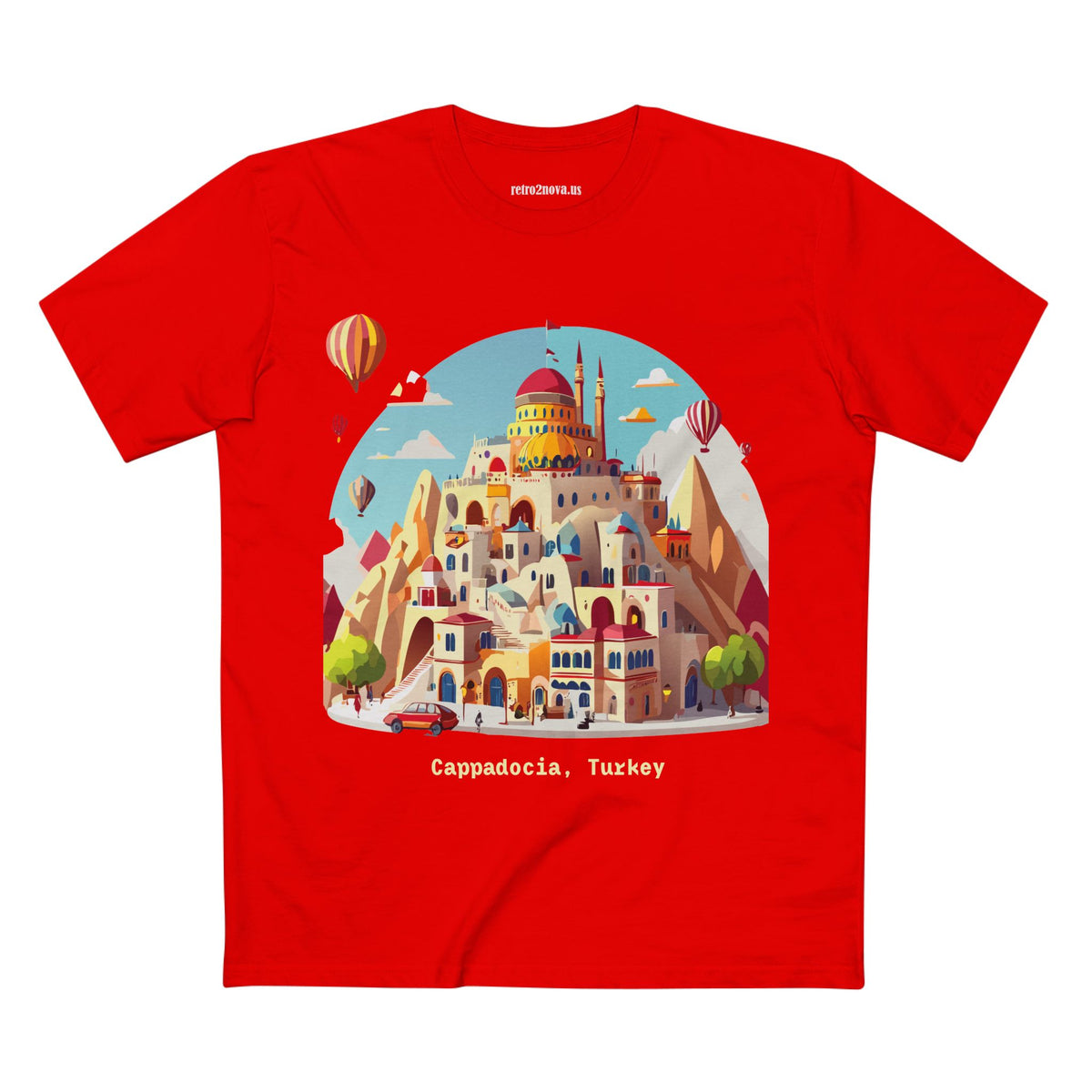 Cappadocia Cartoon Landscape T-Shirt | Turkey Hot Air Balloons