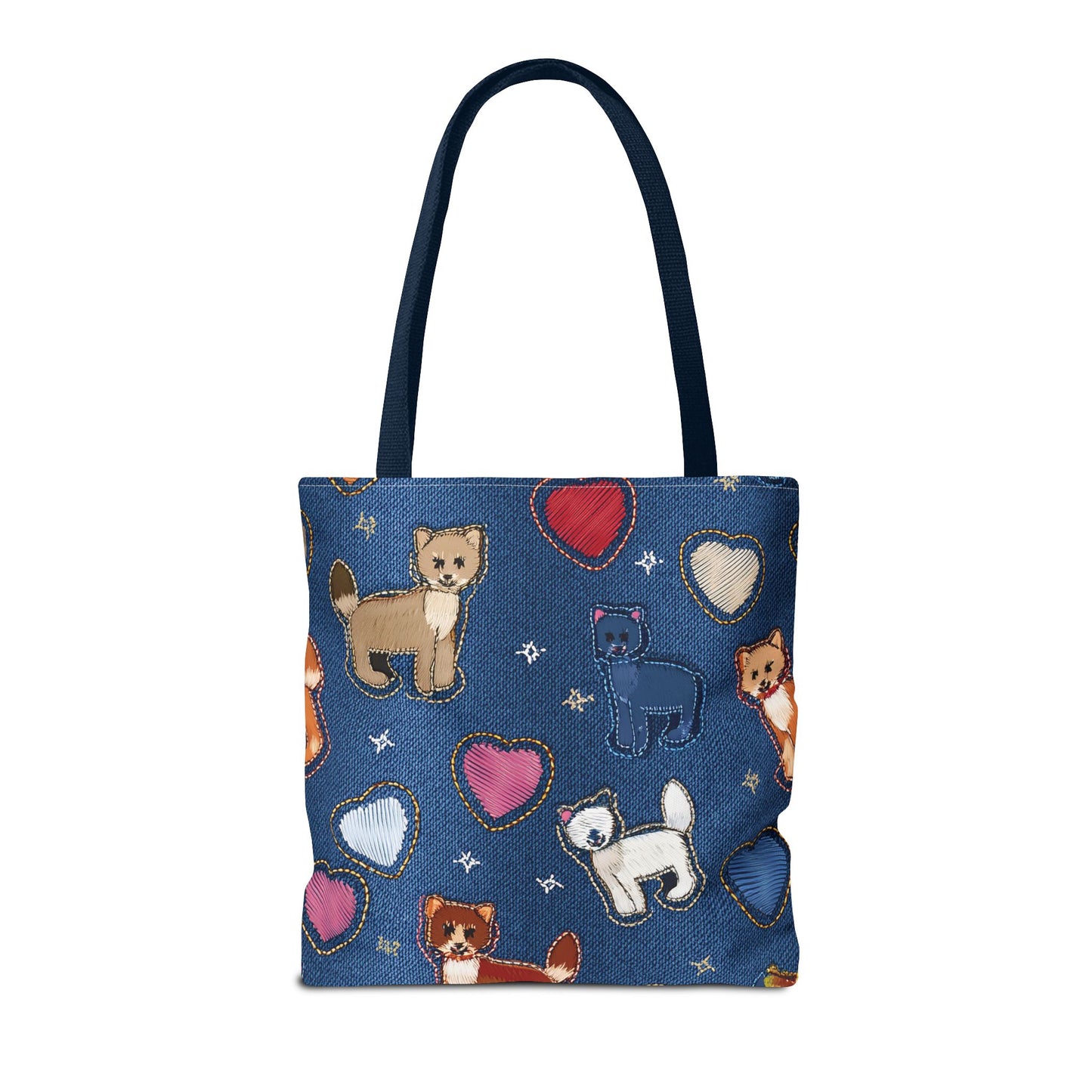 Love Day Graphic Design Denim Fabric Imitation Print Unisex Canvas Bag POLY 3 Sizes Tote Bag 201-6