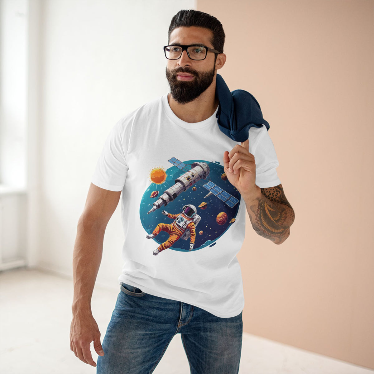 Cosmos Astronaut Graphic Tee Staple Unisex 100 Cotton Tee Shirt - CS-23