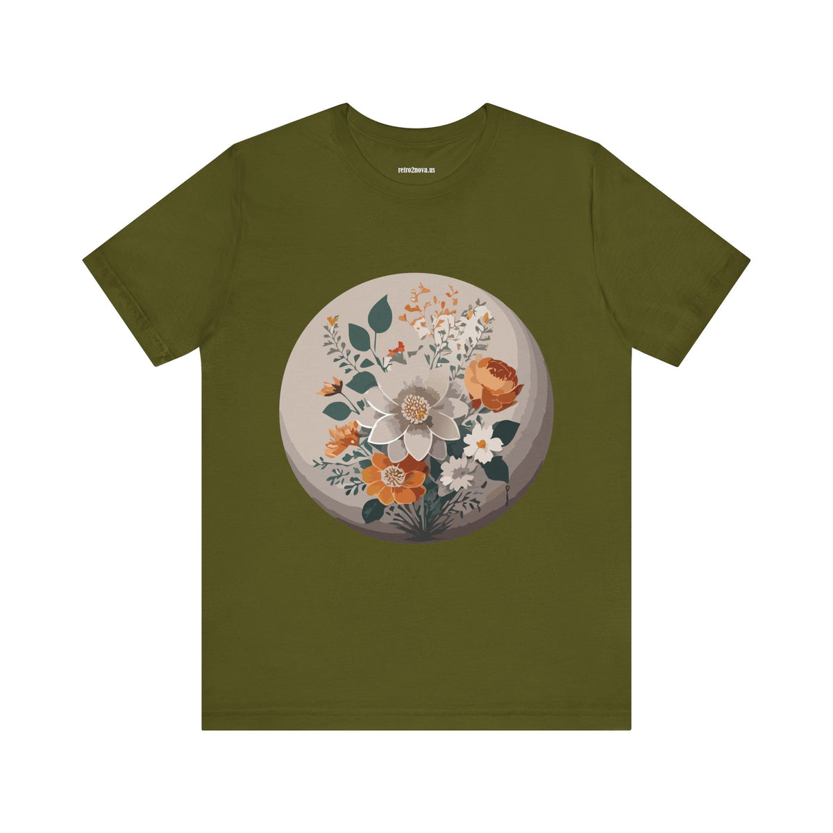 Floral Graphic Unisex Cotton Bella+Canvas Tee with Flowers Design ab11