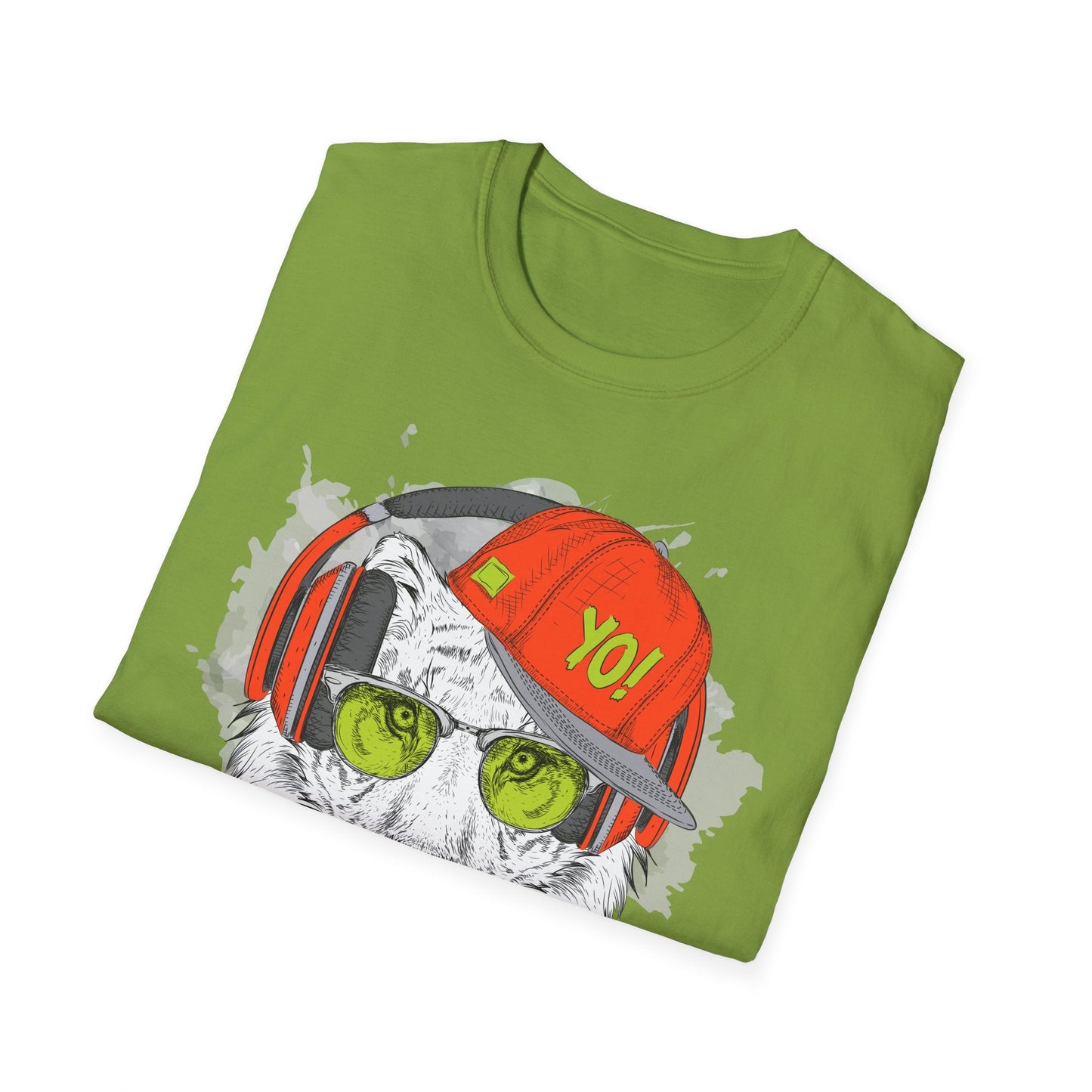 I Love Music Animals Shirt With Headphones Unisex Tee Gildan Softstyle 64000 Premium Comfort