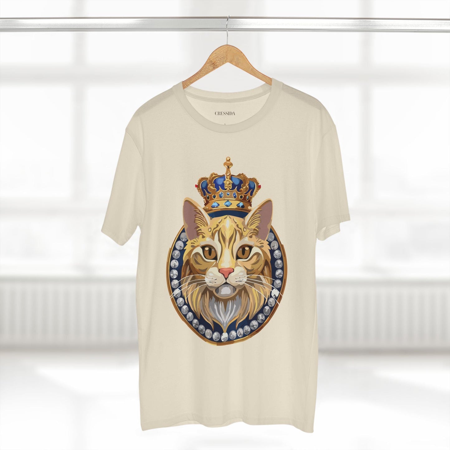 Cat Graphic Unisex 100 Cotton Tee With Unique Animal Golden Medallion Art Design 13