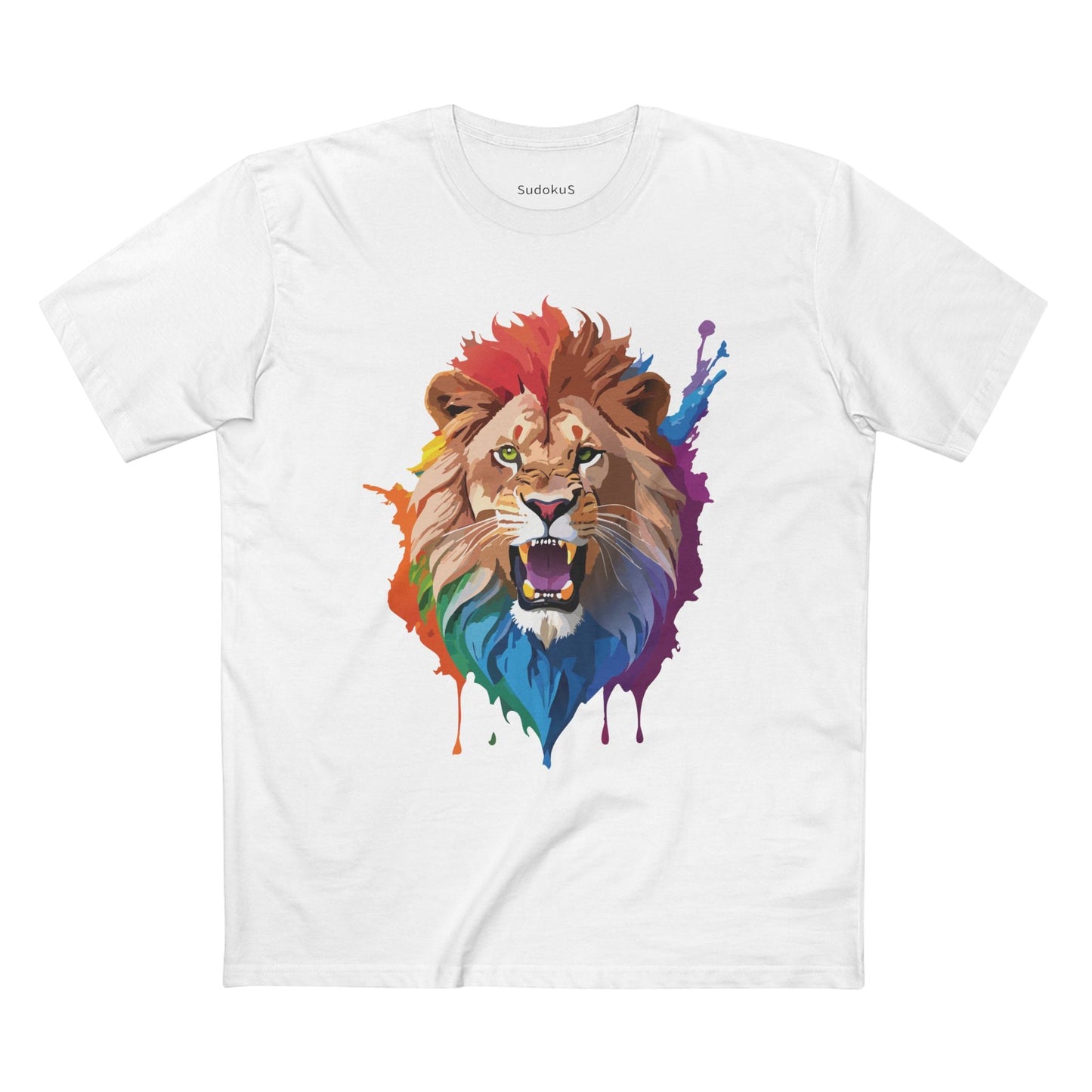 Lion Graphic Unisex 100 Cotton Staple Tee with Animal Design Artwork 27