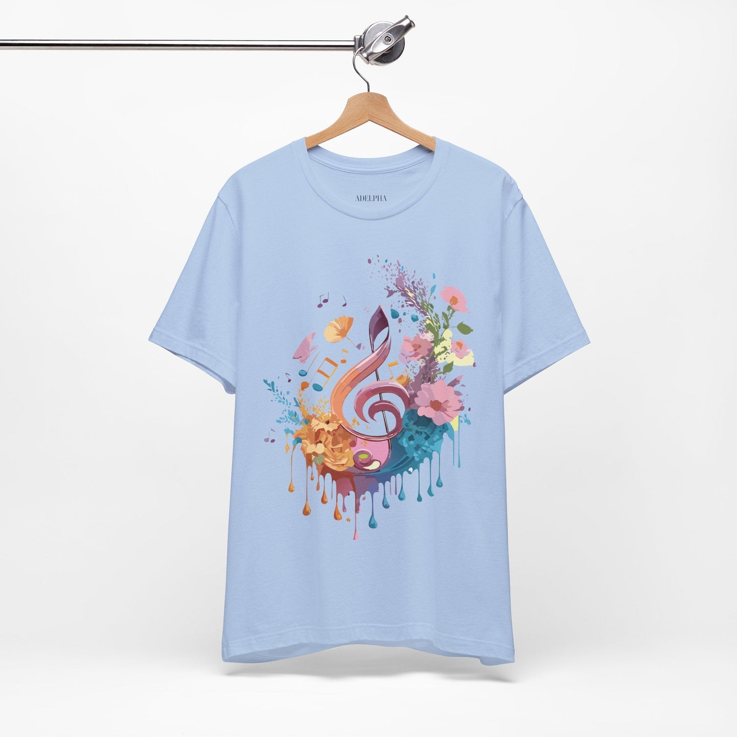 Music Graphic Unisex 100 Cotton Vintage Art with Musical Elements Tee 115