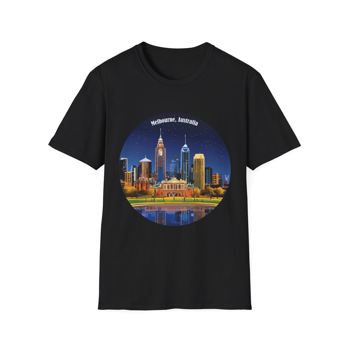 Melbourne Australia Skyline T-Shirt | City Nightscape Tee