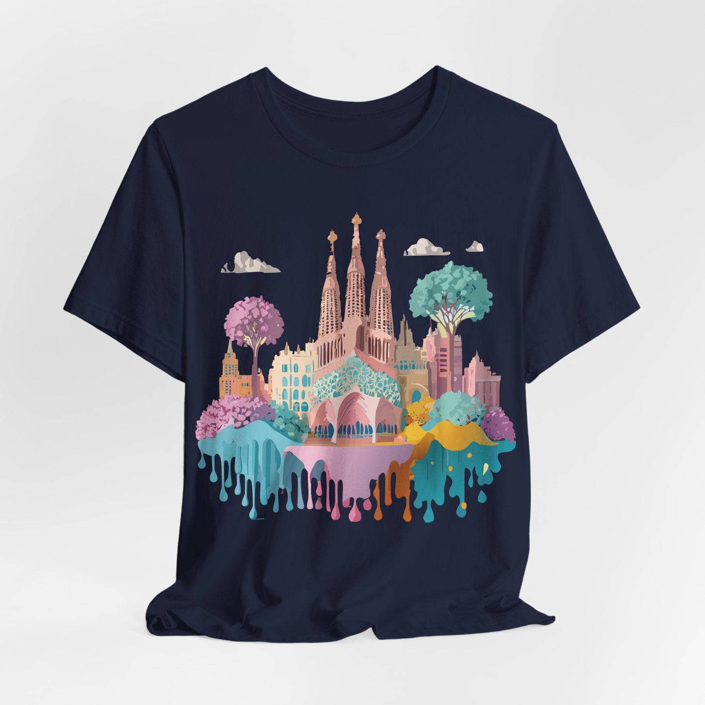 Barcelona Tourist Shirt Unisex Graphic Tee Featuring Original Vintage Art Adelpha
