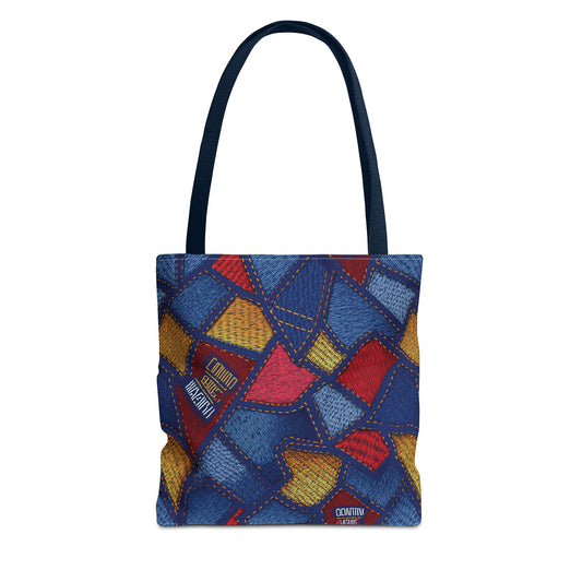 Denim Fabric Imitation Print Unisex Canvas Bag Poly Spun 3 Sizes Tote Bag 140