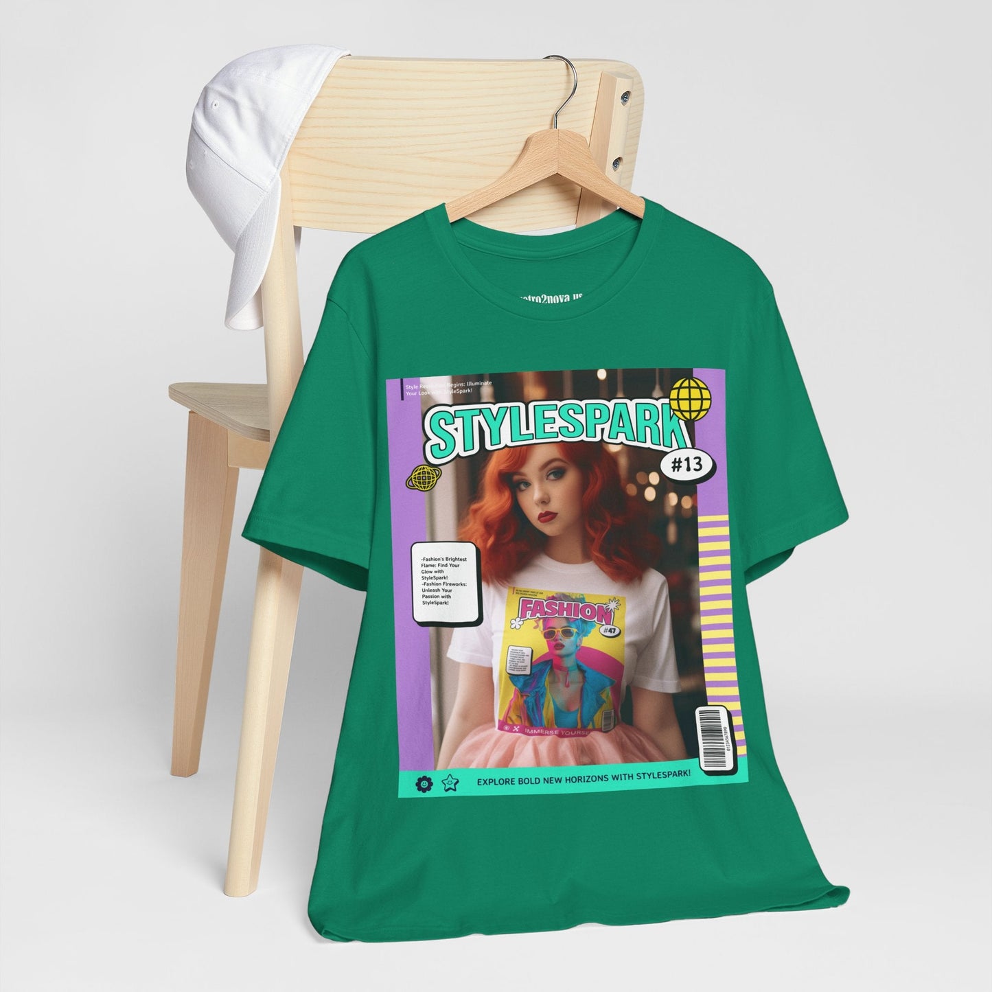 Magazine Cover Shirt Unisex Short Sleeve Tee Bold Vibrant Print Wearable Art