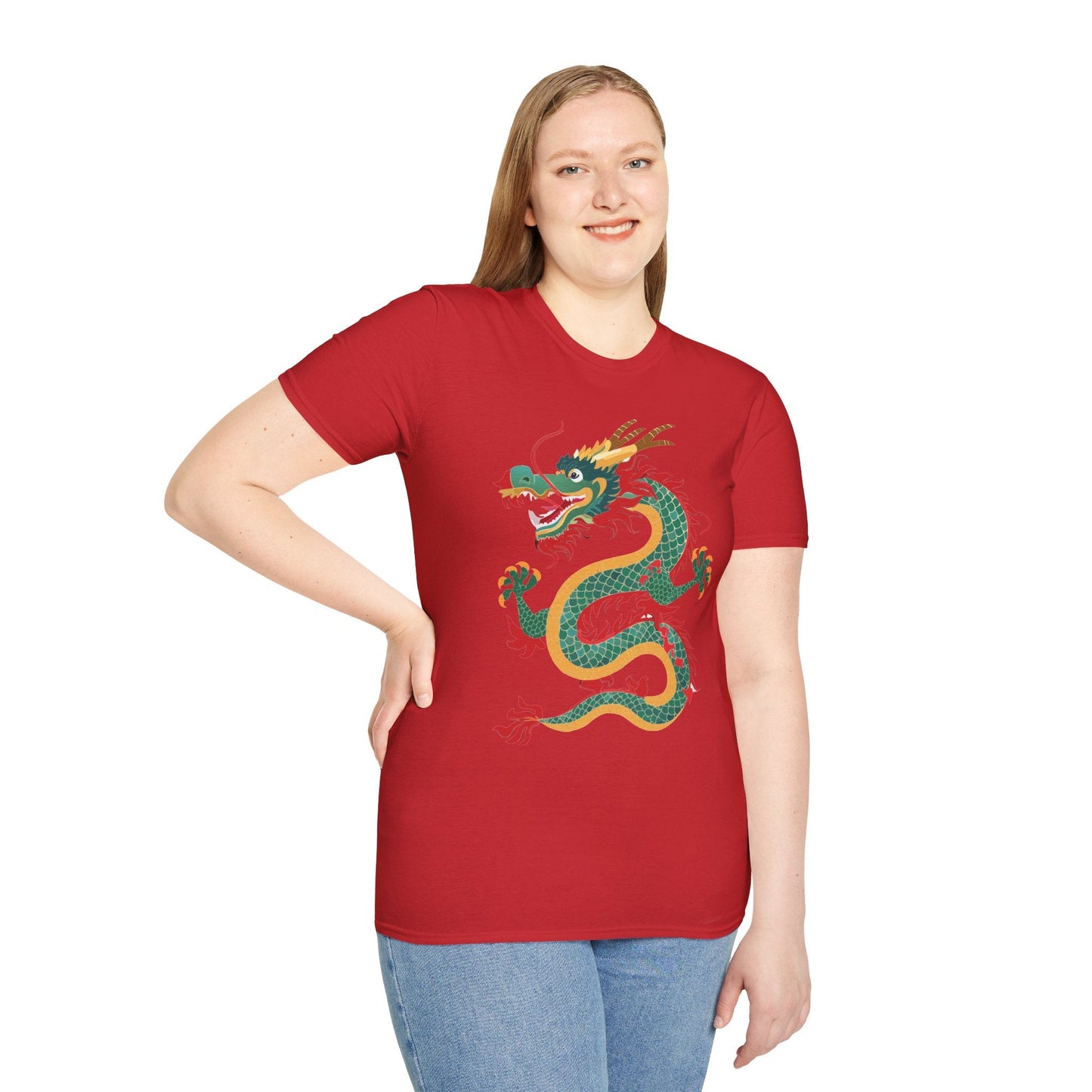 Dragon Graphic Unisex Cotton Softstyle Art Design Tee With Animals 3