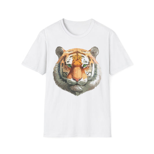 Tiger Print Shirt Unisex Animal Tee Gildan Softstyle 64000 Cotton Comfort