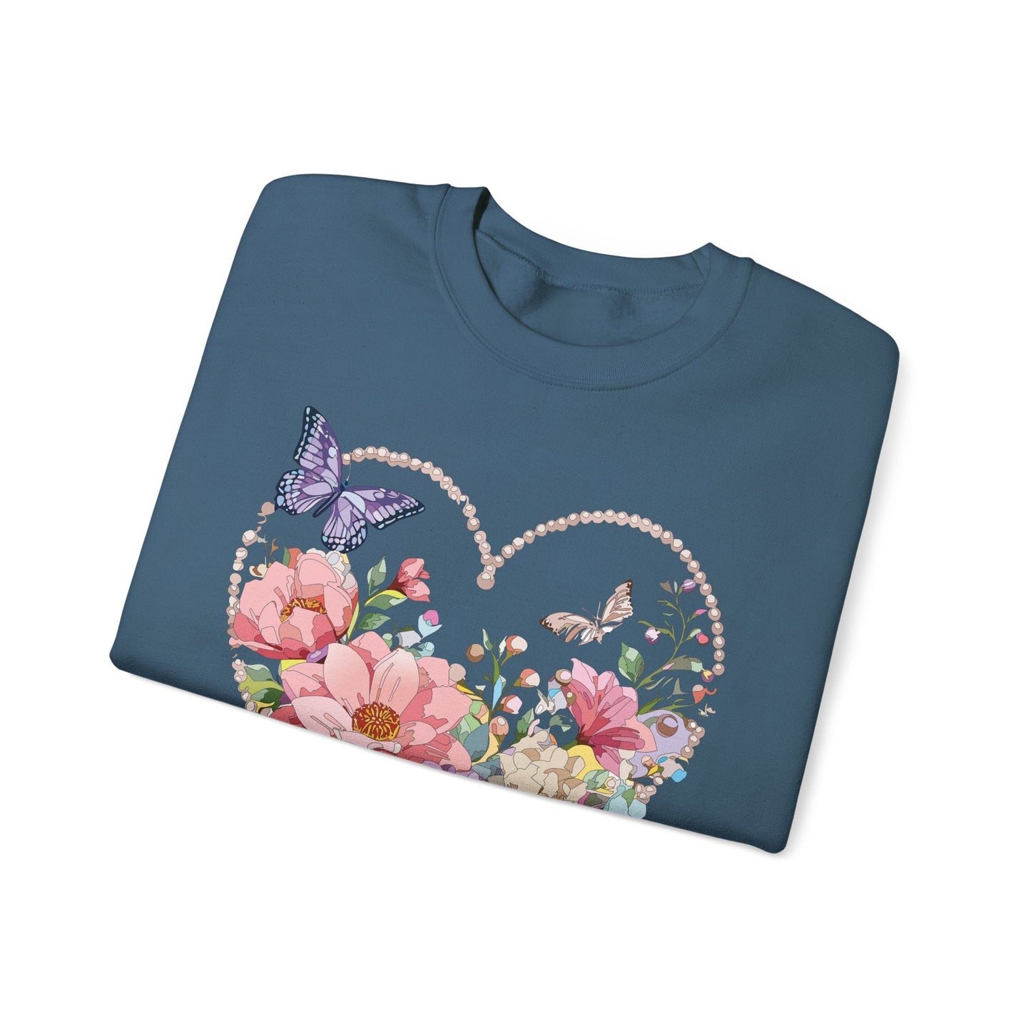 Floral Heart Sweatshirt Unisex Floral Love Crewneck Heavy Blend Gift For Valentine Day Cold Weather