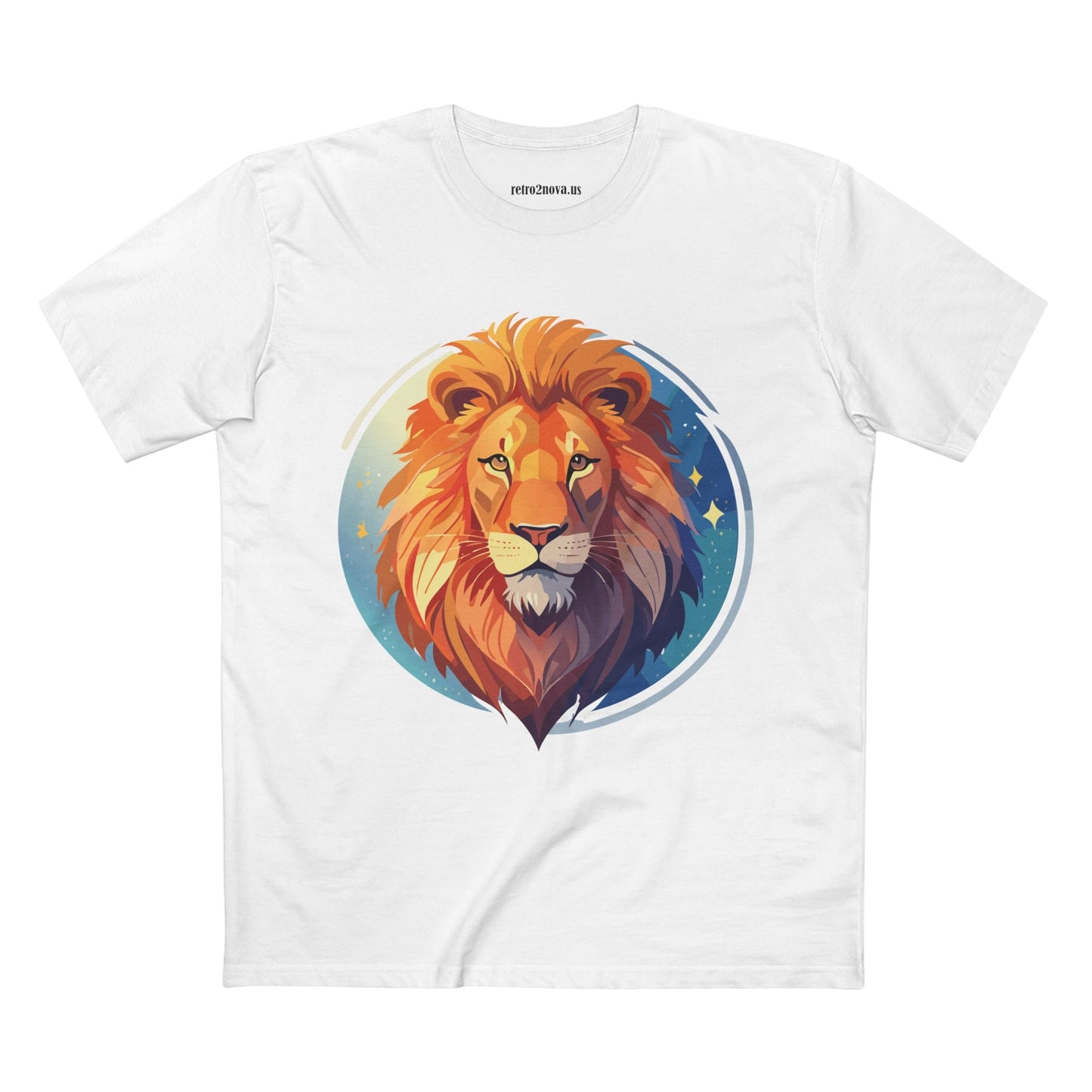 Unisex Premium Cotton Staple Tee With Lion Art Design Retro2Nova Art Collection For Everyday Comfort And Breathable Fit