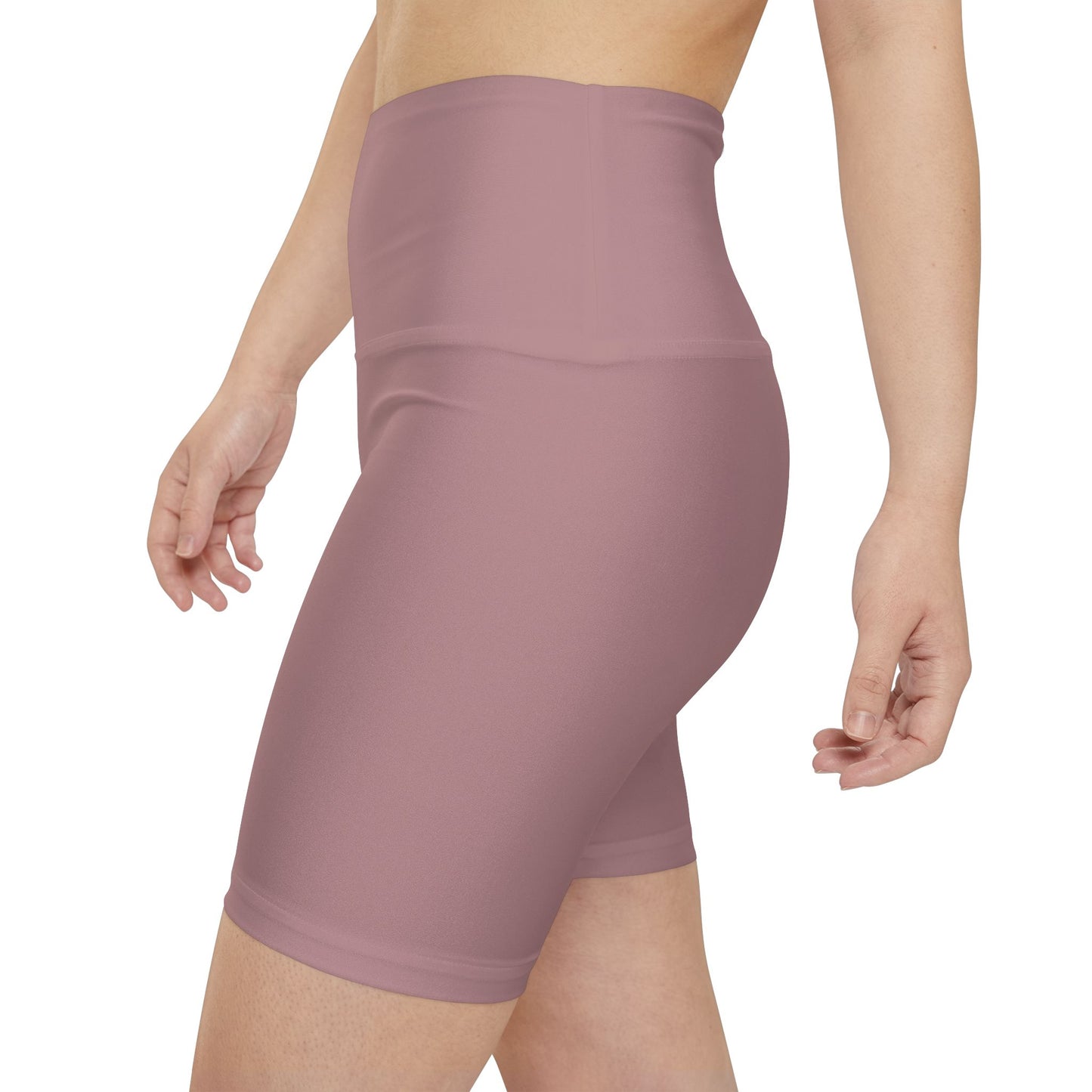 Rosy Taupe Women's Workout Shorts — Solid High-Waist Biker Shorts for Exercise & Everyday Wear