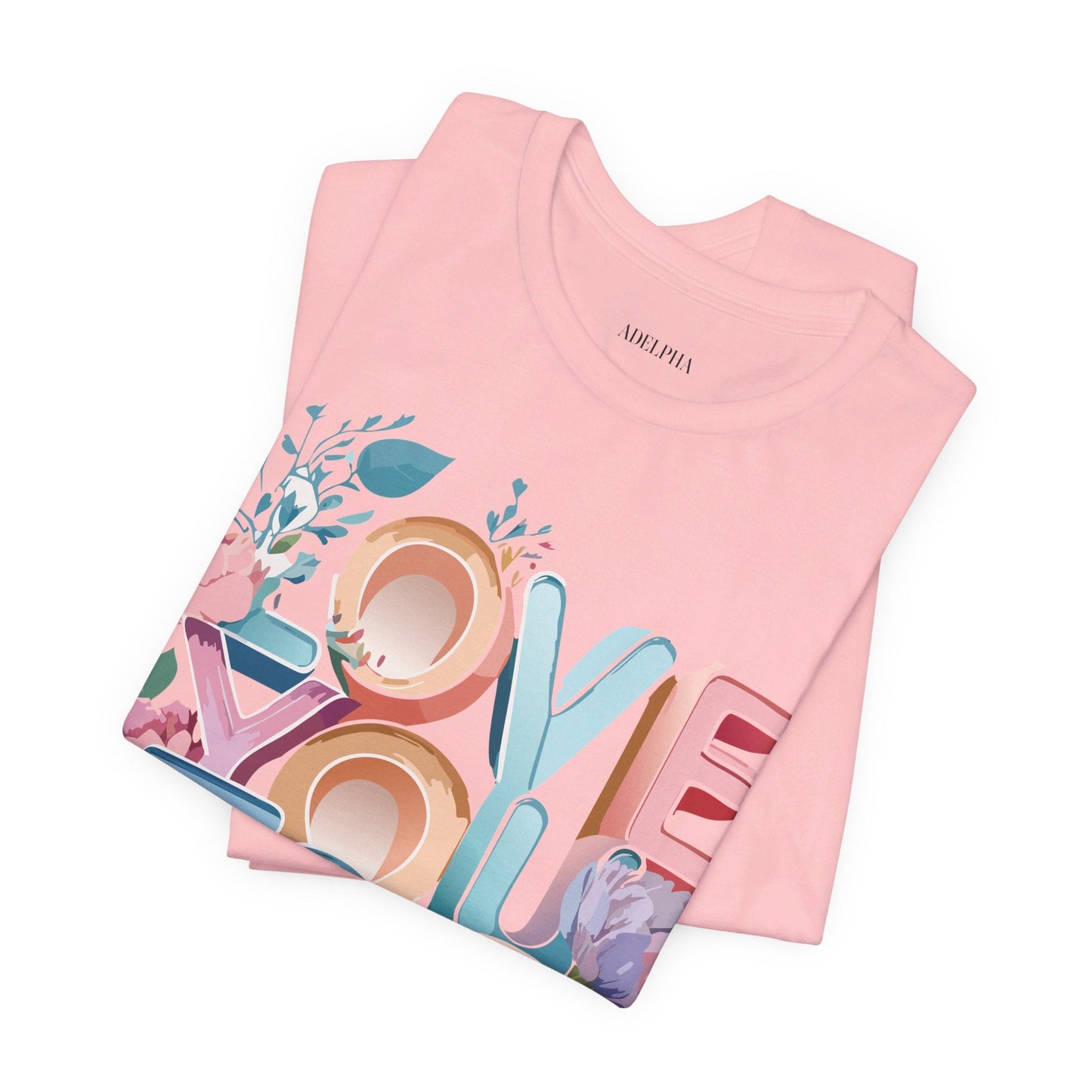 Valentine Day Graphic Unisex 100 Cotton Vintage Artwork with Love and Flower Design Tee 39