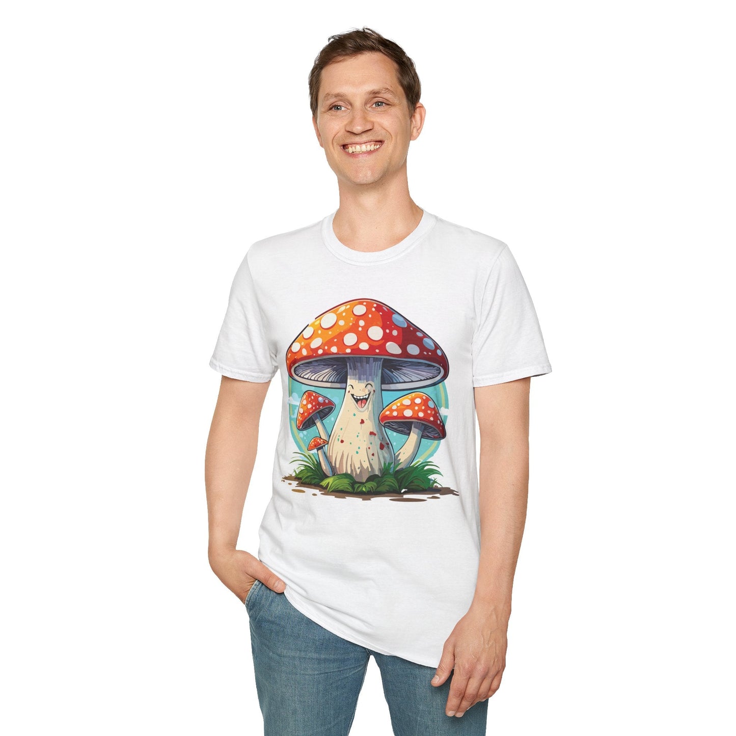 Mashroom Tee Shirt Unisex Funny Mashroom Design Softstyle Cotton Tee For Everyday Comfort
