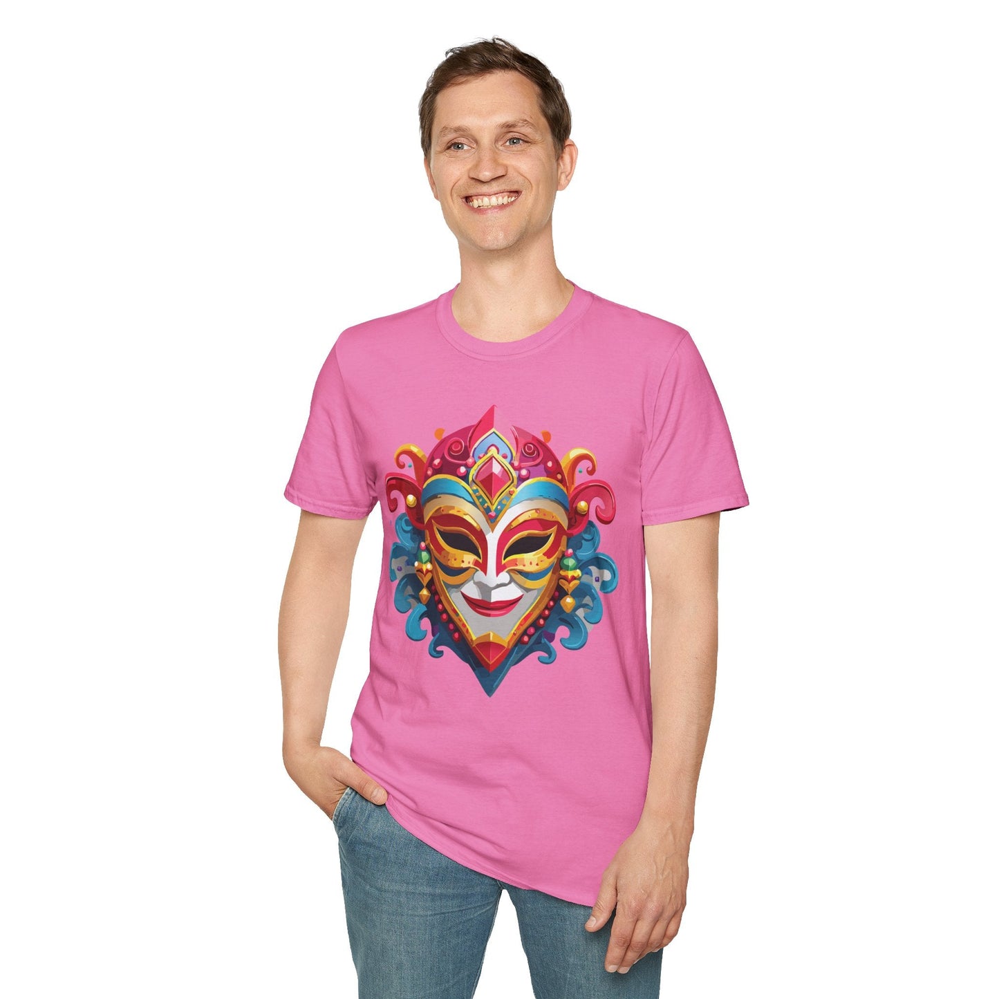 Mask Graphic Unisex Cotton Masquerade Design Artwork Tee 14
