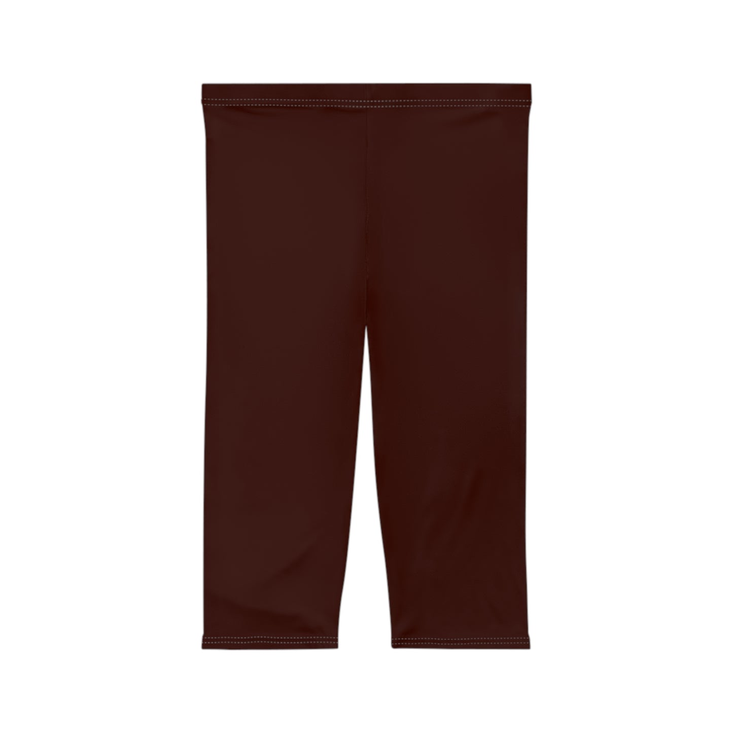 Rich Mahogany Color Women's Brushed Suede Poly Span Casual Capri Leggings XS-2XL