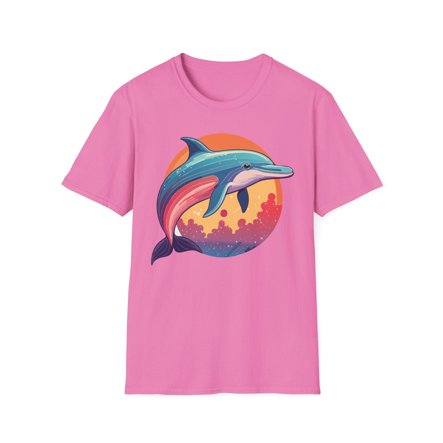 Dolphin Shirt For Unisex Adults Gildan Softstyle 64000 Ring Spun Cotton Tee Fish Tee