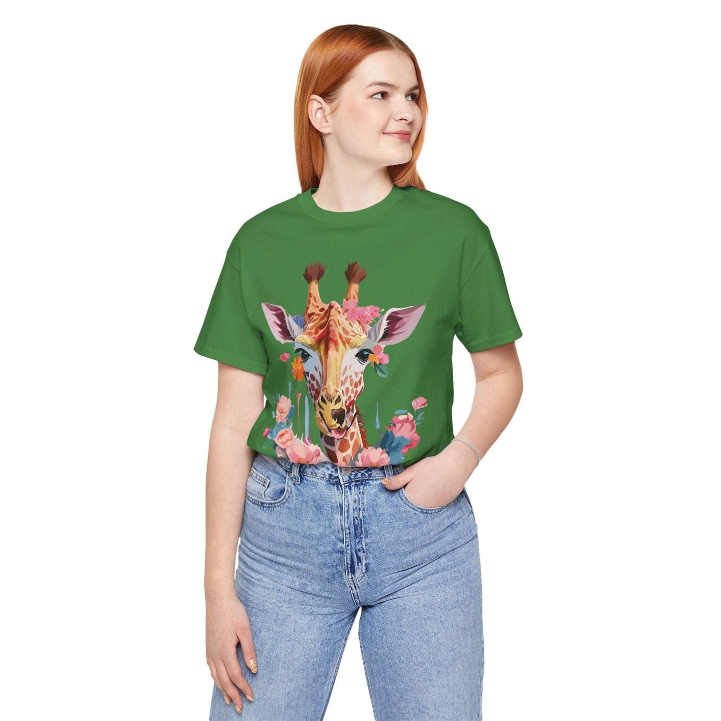 Giraffe Graphic Unisex 100 Cotton Vintage Animal Art T-Shirt 2