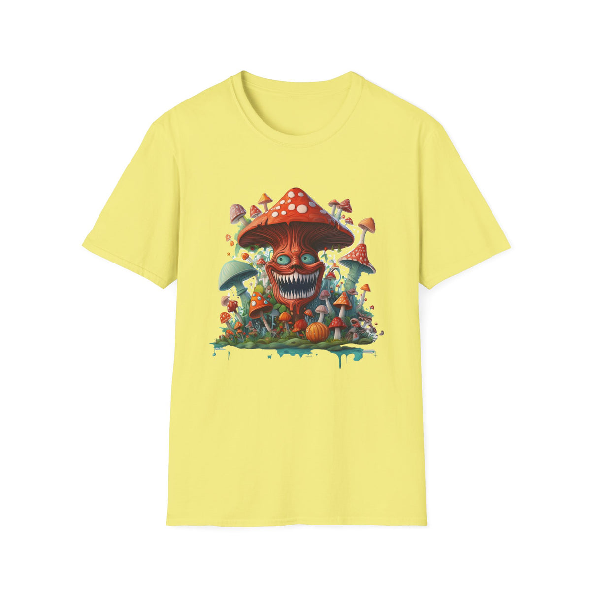 Funny Mashroom Cartoon  Graphic Tee Gildan Unisex 100 Cotton Tee Shirt c26