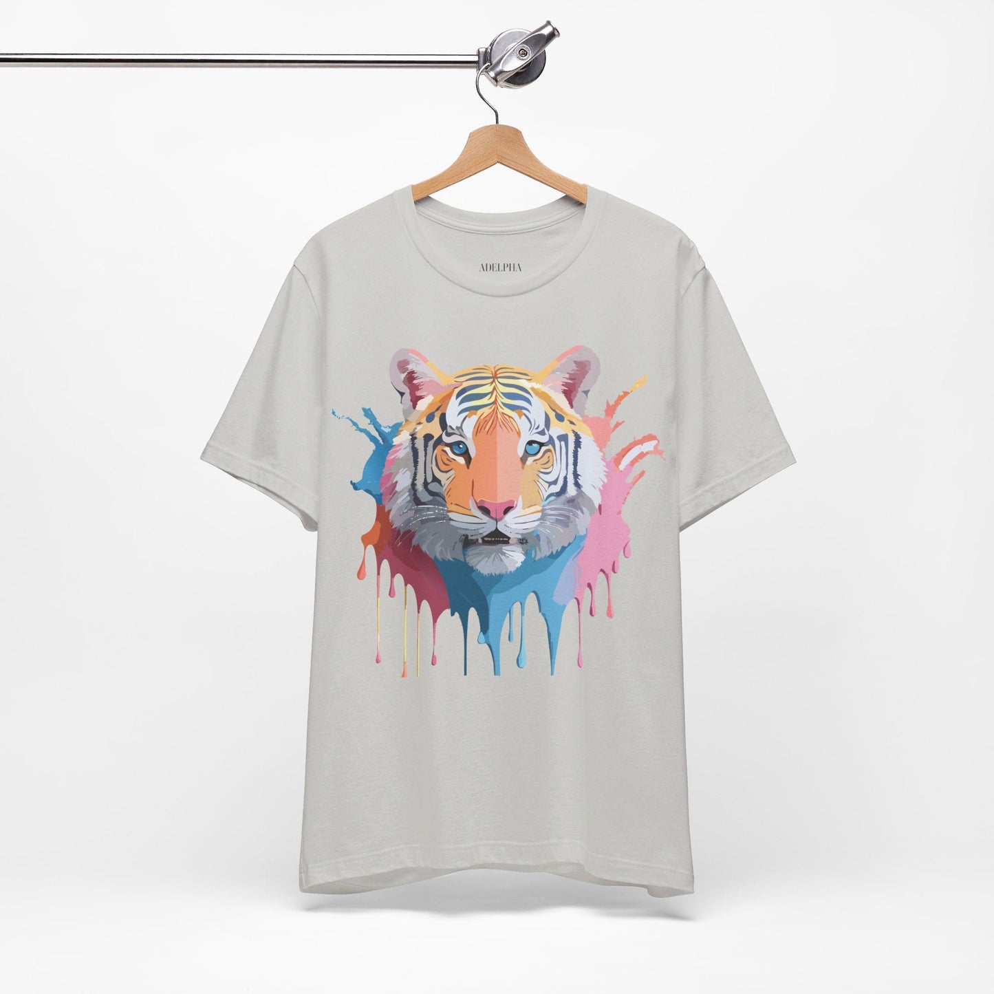 Tiger Graphic Tee Unisex Short Sleeve Shirt With Vintage Inspired Adelpha Artwork