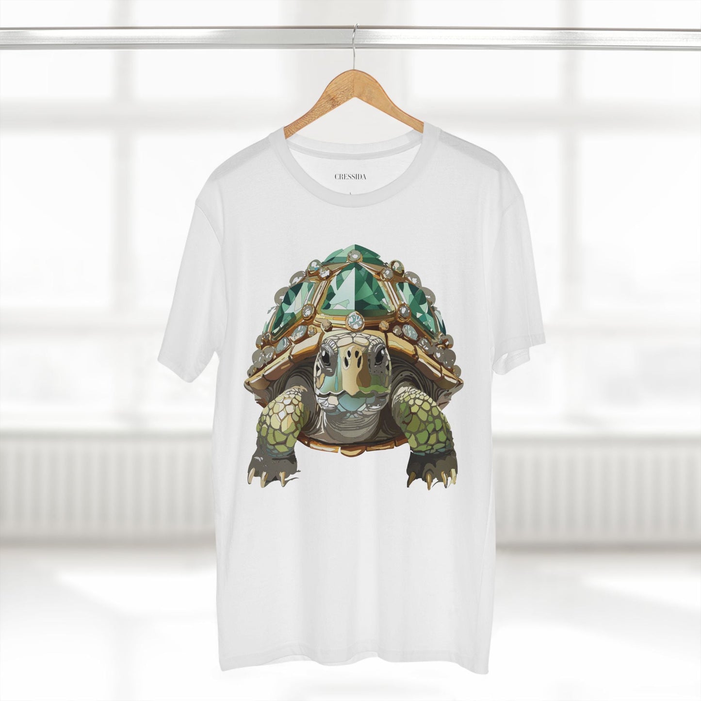 Turtle Graphic Unisex 100 Cotton Tee With Unique Animal Golden Medallion Art Design 30