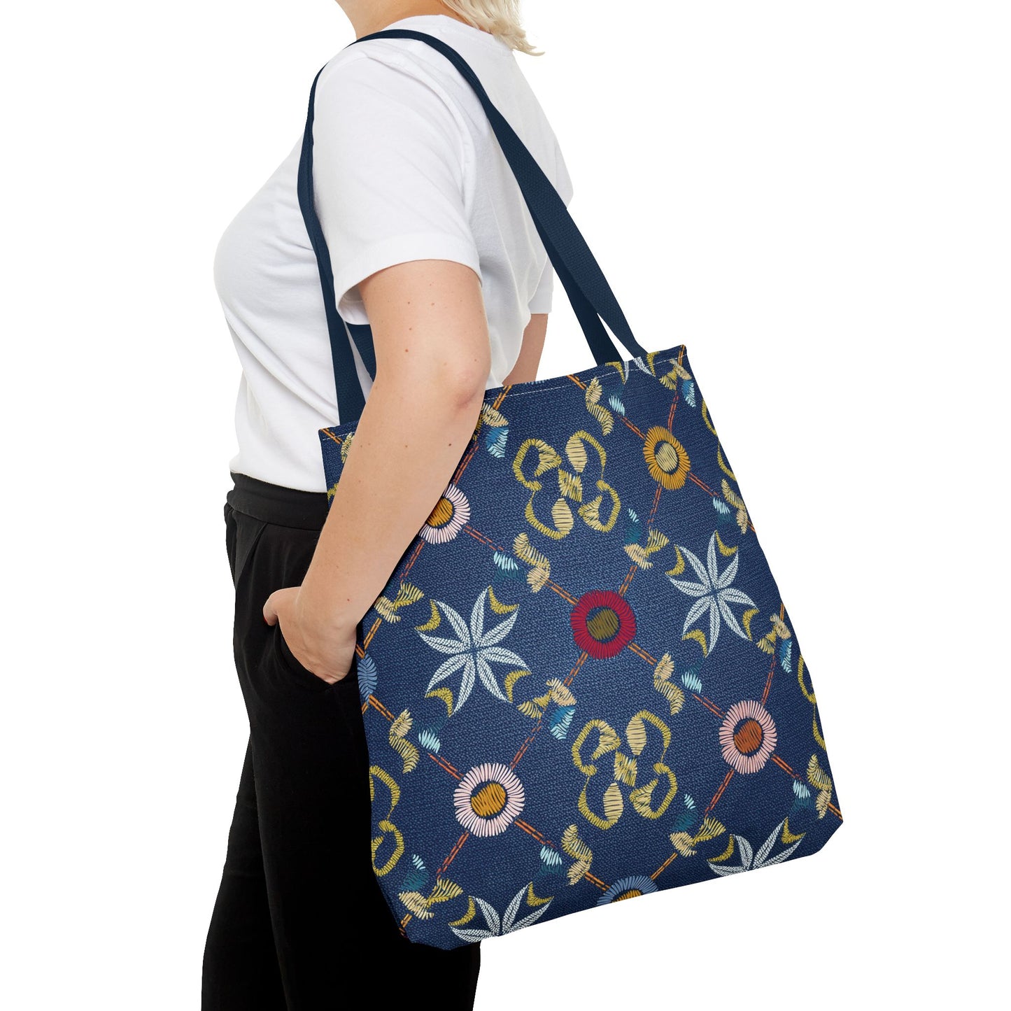 Denim Fabric Imitation Print Unisex Canvas Bag Poly Spun 3 Sizes Tote Bag 178