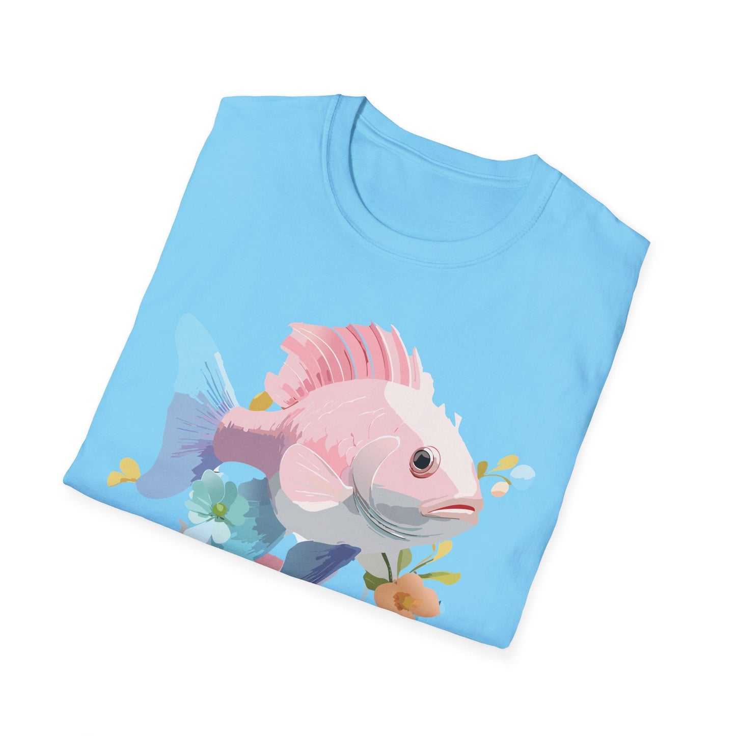 Fish Art Design Shirt Unisex Graphic Tee With Fish Illustration Gildan Softstyle 64000