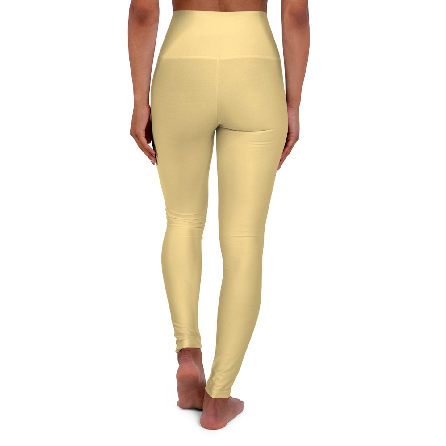 Fog Yellow Color High-Waist Yoga Leggings Women's Seamless Poly-Span Stretchy Pants XS-2XL