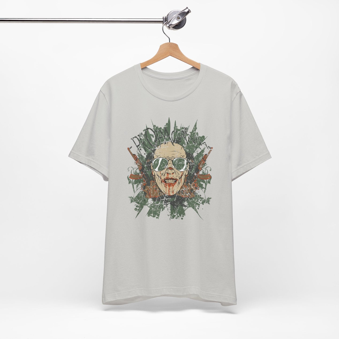 Retro Skull Floral Graphic Design Unisex Cotton T-Shirt G-2