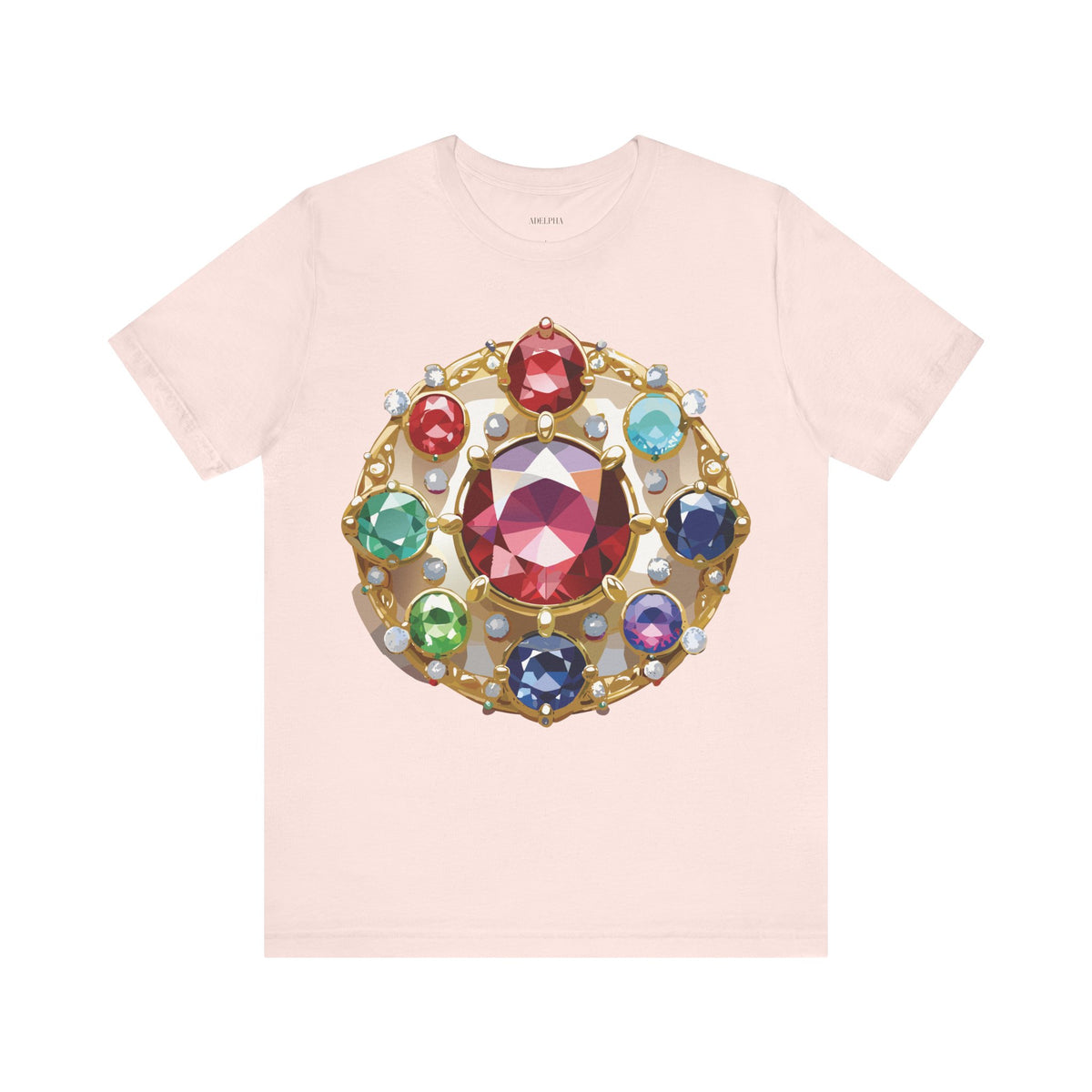 Jewelry Graphic Unisex Cotton Bella+Canvas Tee with Gemstones Art Design m34
