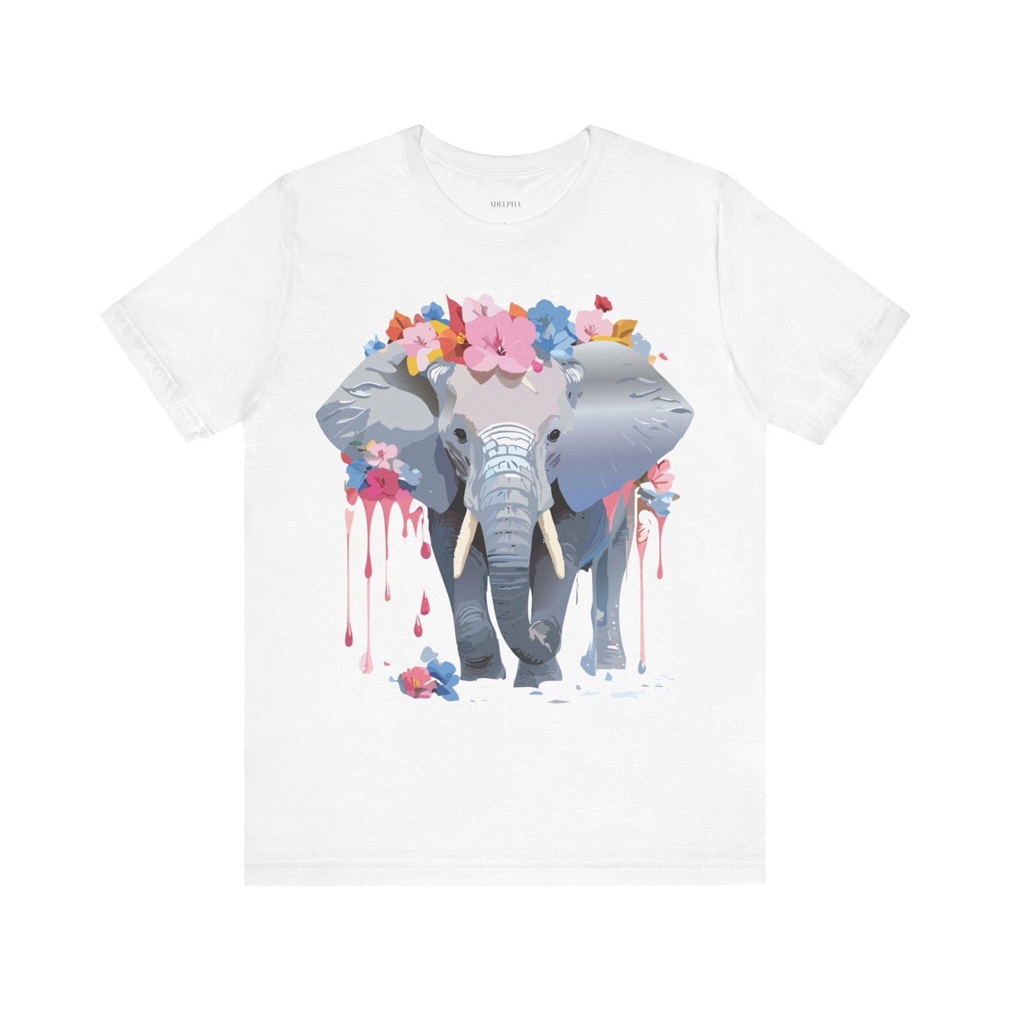 Elephant Graphic Tee Unisex Short Sleeve Jersey With Vintage Inspired Adelpha Artwork