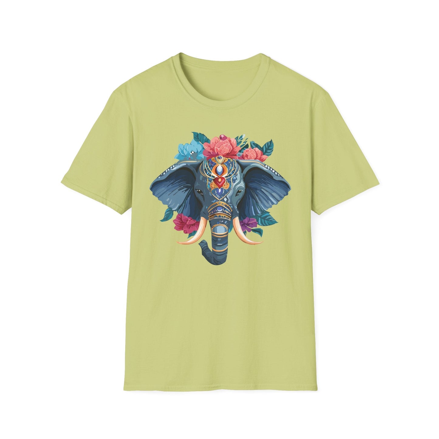Elephant T Shirt Unisex Softstyle Tee Gildan 64000 100 Percent Ring Spun Cotton Fabric