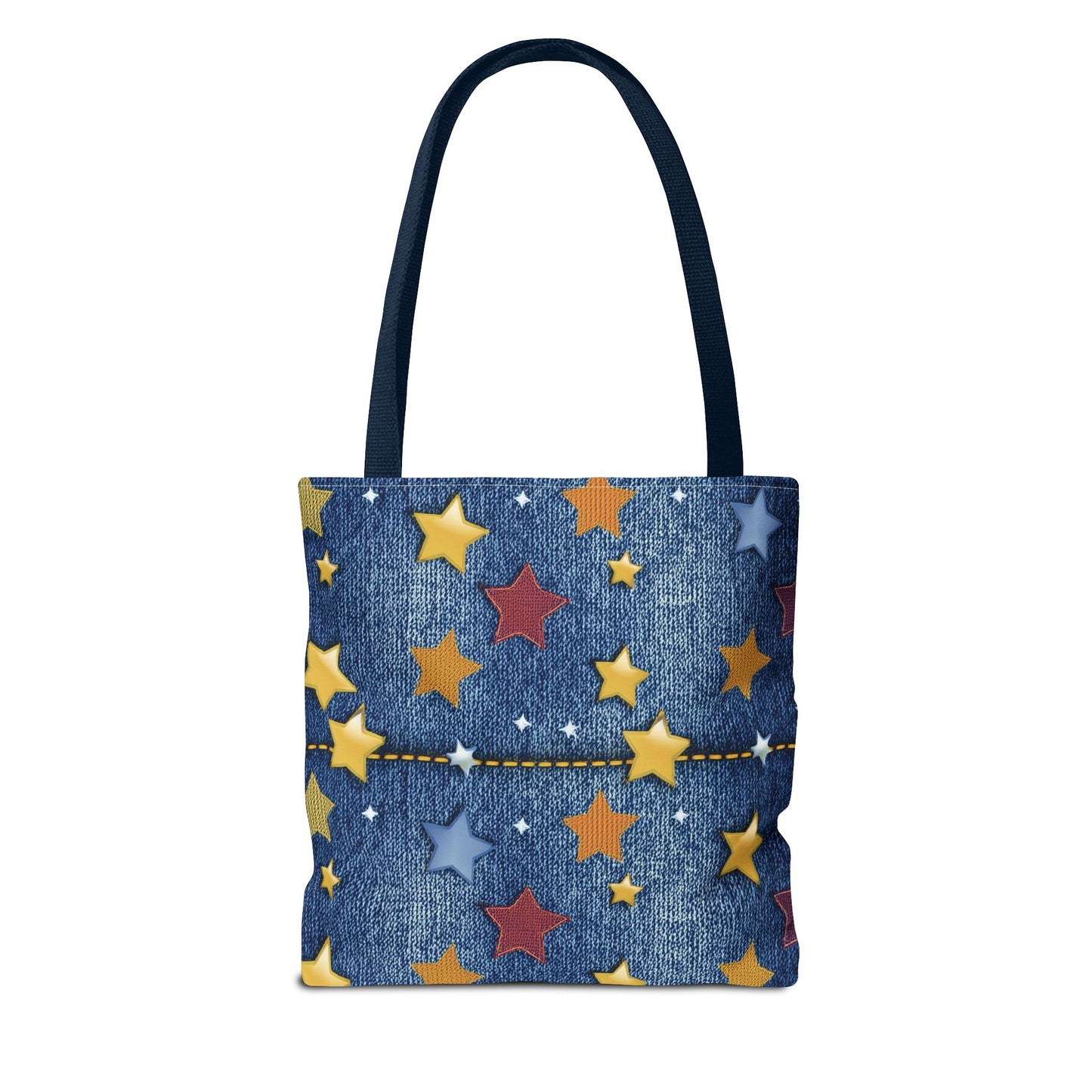 Denim Fabric Imitation Print Unisex Canvas Bag Poly Spun 3 Sizes Tote Bag 181-4