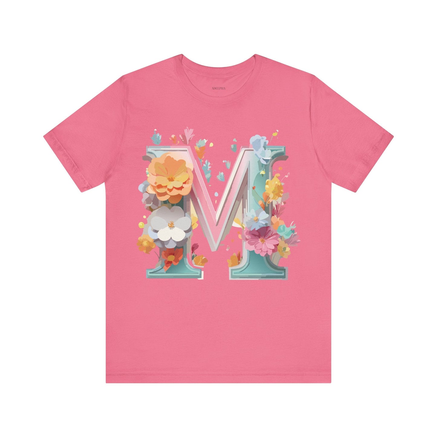 Letter M Graphic Tee Unisex Short Sleeve Shirt By Adelpha Vintage Artwork Design