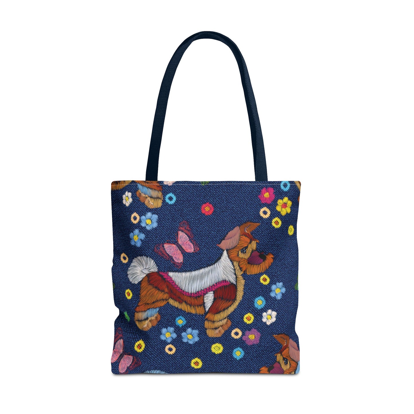 Denim Fabric Imitation Print Unisex Canvas Bag Poly Spun 3 Sizes Tote Bag 191-8