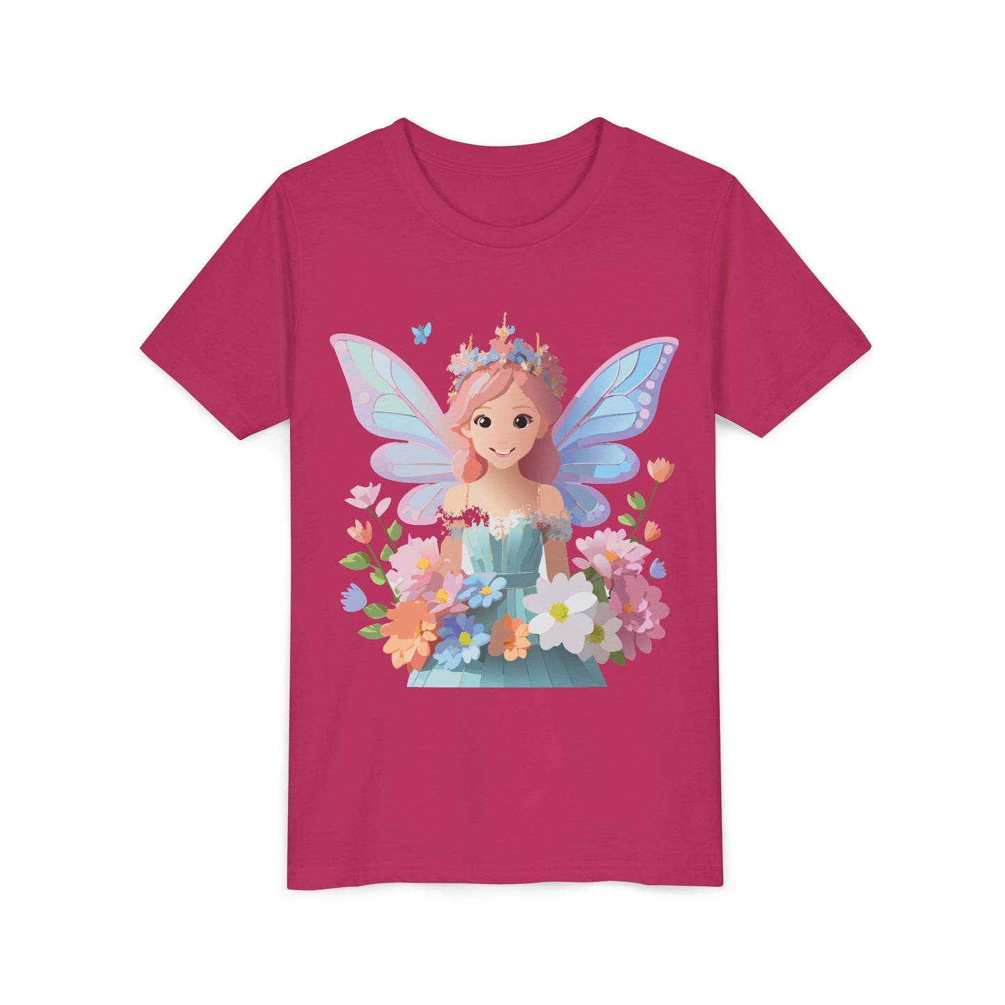 Enchanting Fairy Floral Youth Short Sleeve Tee - Perfect for Spring Celebrations (9-14)