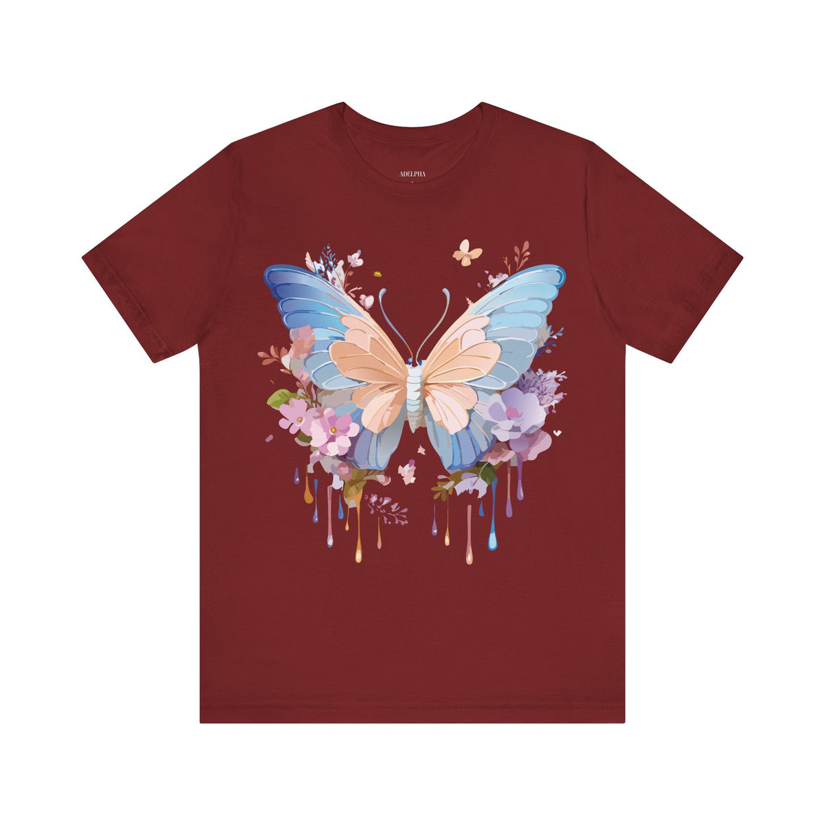 Butterfly Graphic Unisex Cotton Bella+Canvas Tee with Art Design n65