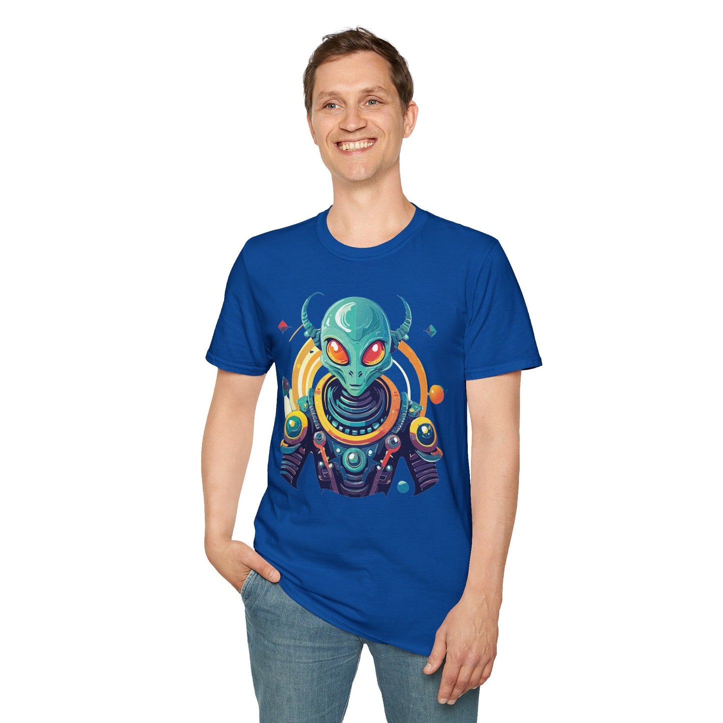 Alien Graphic Unisex Cotton Softstyle UFO Artwork Tee 2