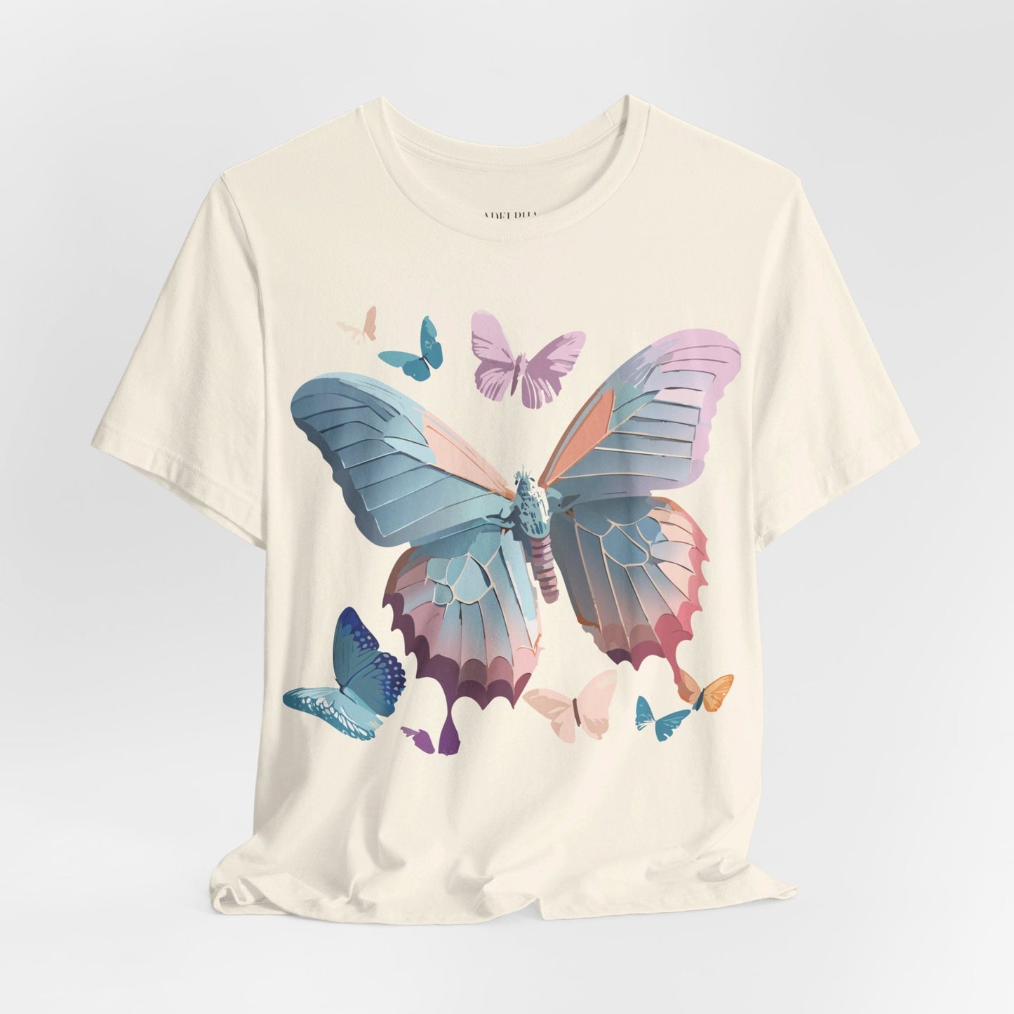 Butterfly Graphic Short Sleeve Tee Unisex Vintage Art Shirt By Adelpha