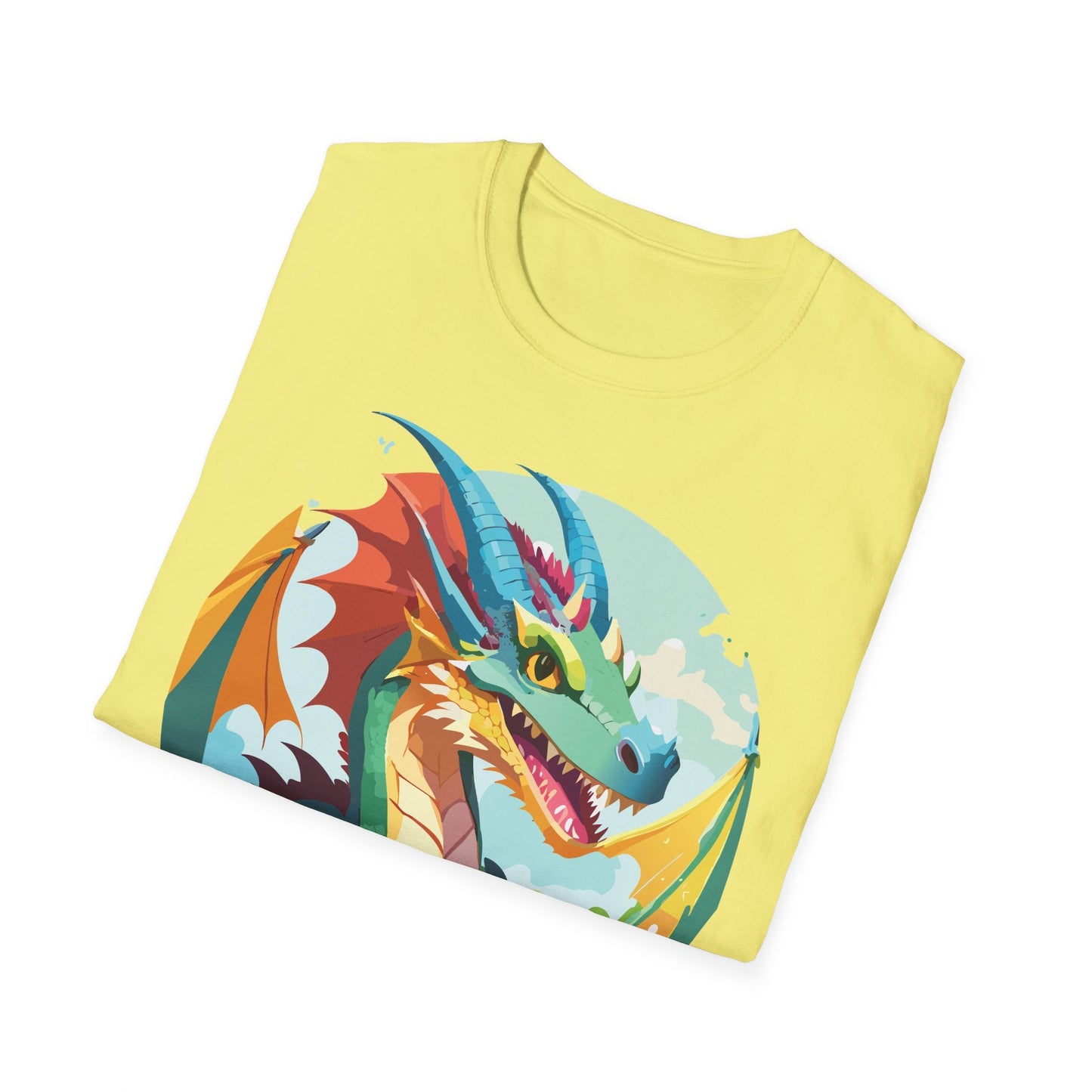 Unisex Dragon Graphic Tee By Gildan Softstyle 64000 Short Sleeve Cotton Tee Art Design