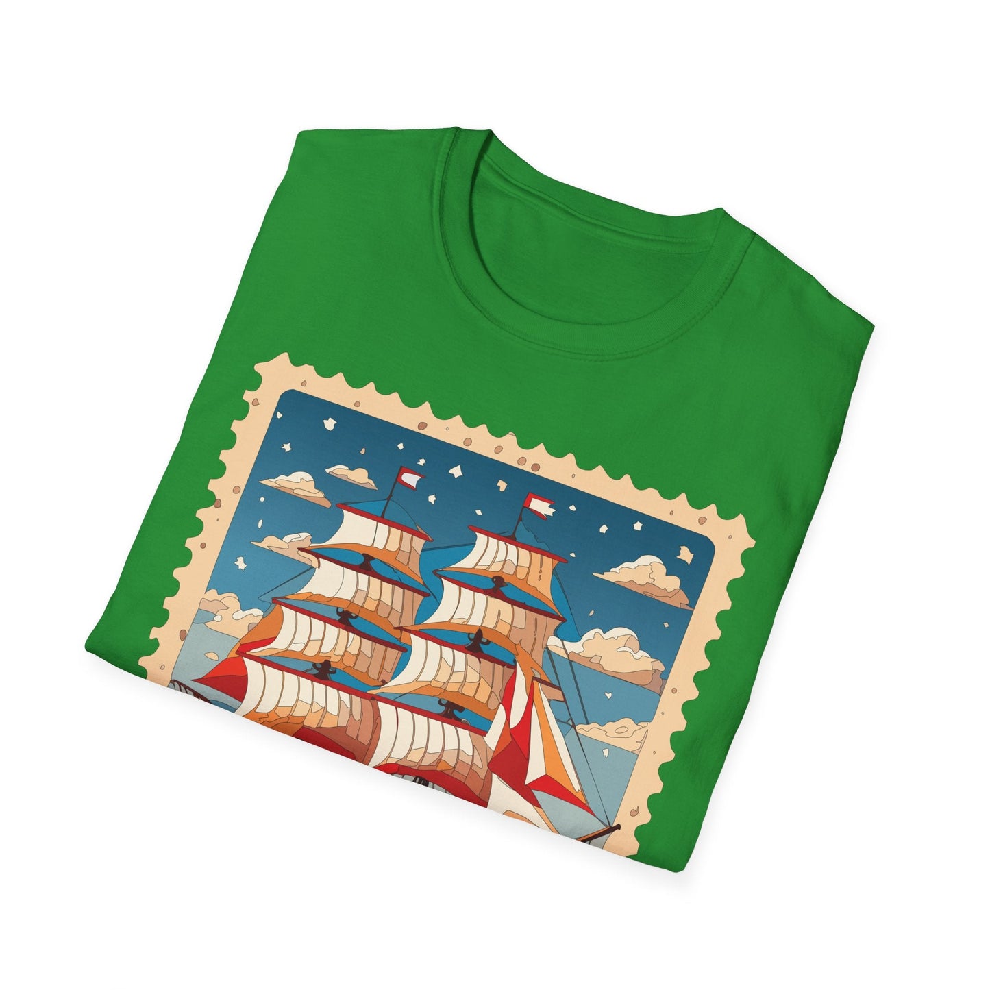 Ship T Shirt Unisex Frigate Vessel Tee Gildan Softstyle 64000 100 Percent Ring Spun Cotton
