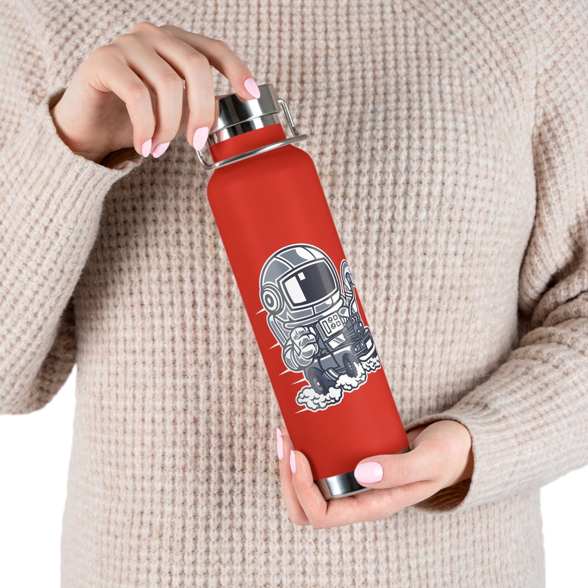 22oz Copper Insulated Water Bottle with Cartoon Design - CV55