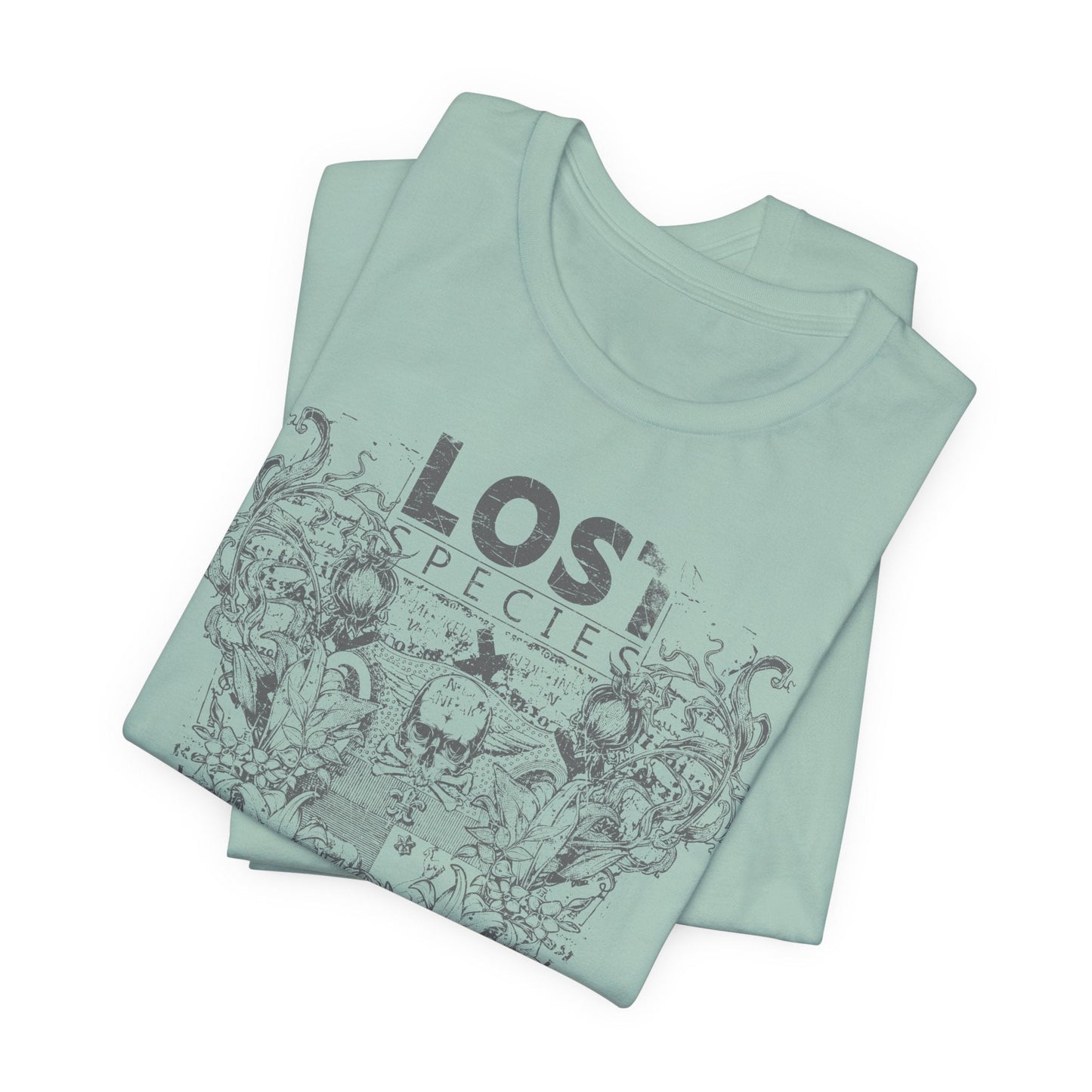 Lost Species Tee Floral Wildlife Illustration Rock Band T-Shirt A-7