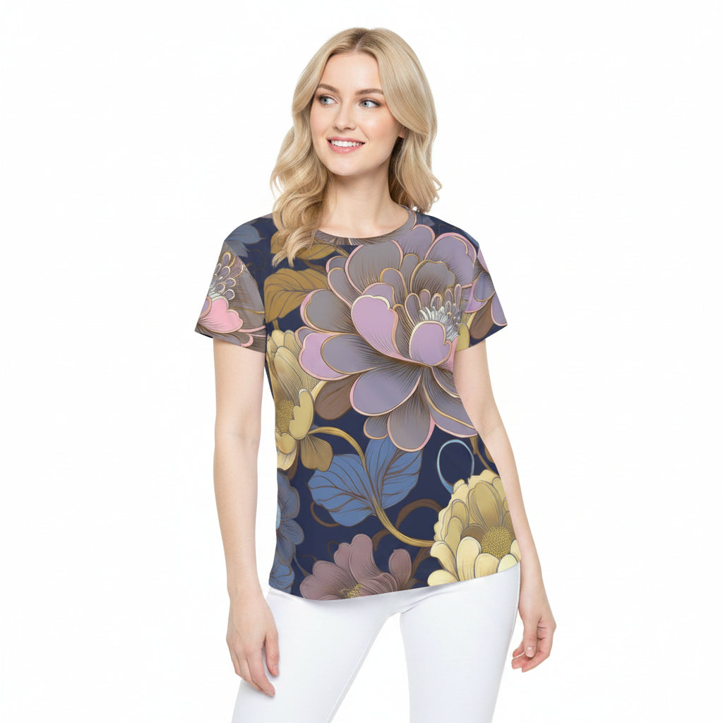 Women Poly Shirt with Floral Print F308