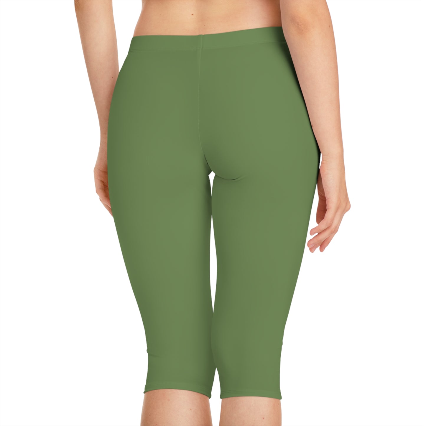 Green Color Capri Leggings, Green Capri Leggings 3