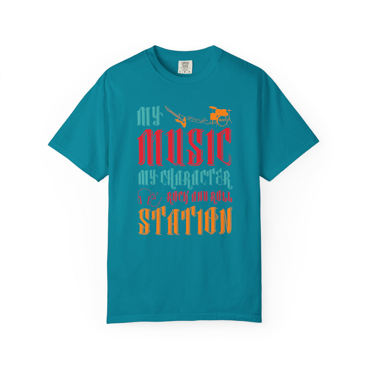 My Music My Character My Rock and Roll Station T-shirt Typography Unisex Cotton Tee 039