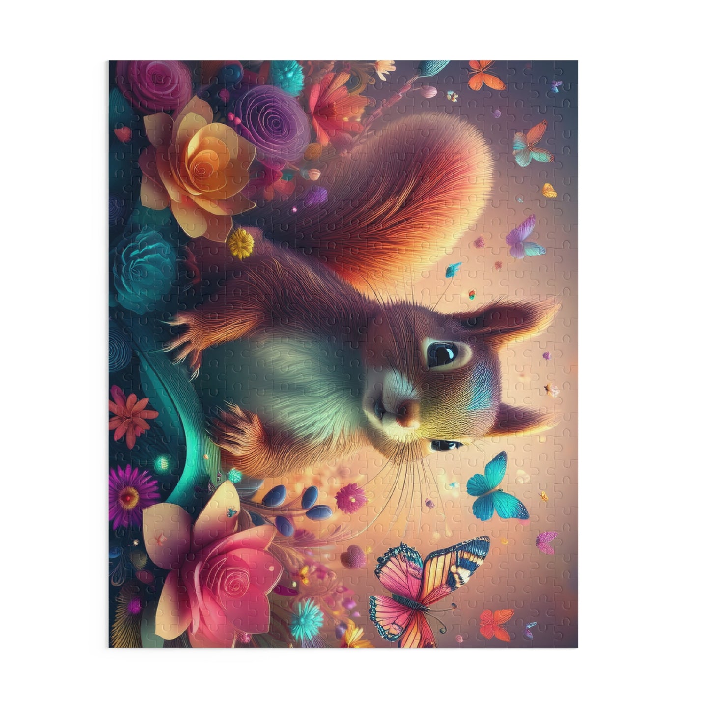 Puzzles-57 Kids Squirrel Puzzle 500-Piece  Floral Squirrel Puzzle 500-Piece, Animals Kids Puzzles Size: 16" x 20",  Ages 9+
